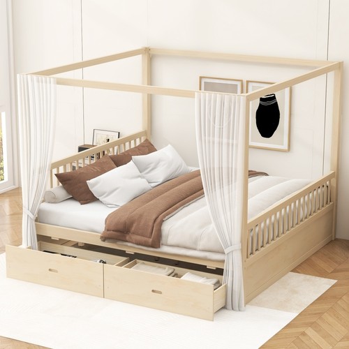 King size wooden - canopy, bed